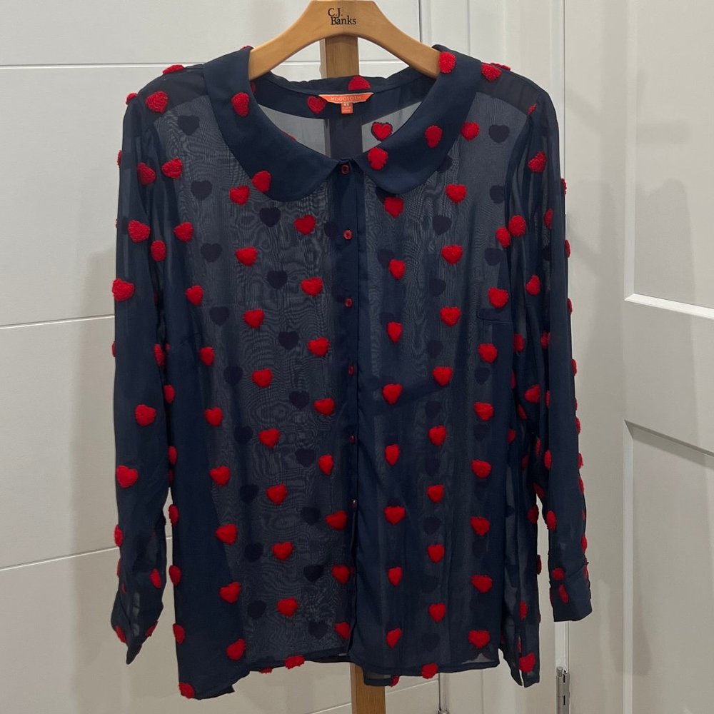 Modcloth, red heart blouse, 4X